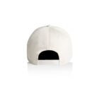 Back view of a plain white baseball cap with an adjustable snapback closure.