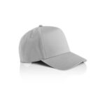 A plain light gray baseball cap on a white background with a slight shadow.