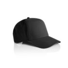 Plain black baseball cap on a white background with a slight reflection underneath.