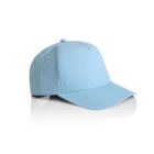 Light blue baseball cap on a white background with a slight reflection underneath.