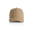 A plain beige baseball cap displayed on a white background.