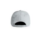 Back view of a light gray baseball cap with adjustable snap closure.
