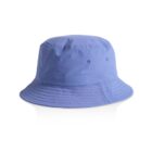 Light blue bucket hat with stitched brim, shown against a plain white background.