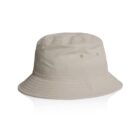 Light beige bucket hat with a wide brim, displayed on a white background.