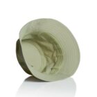 A light green bucket hat shown from the inside on a white background.