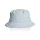 Light blue bucket hat with stitching details, shown on a white background.