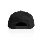 Black baseball cap shown from the back with an adjustable strap.