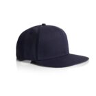 A plain dark blue baseball cap on a white background.