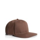 Brown flat-bill baseball cap on a white background.