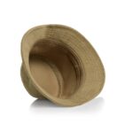 Tan bucket hat shown from above, displaying the inside and brim, on a white background.