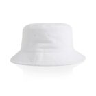 Plain white bucket hat on a white background.