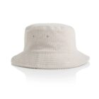 Beige corduroy bucket hat with a wide brim, photographed on a white background.