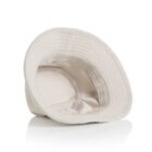 A plain white bucket hat shown from the inside on a white background.