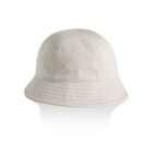 Beige cotton bucket hat with visible stitching, displayed on a white background.