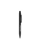 Black retractable pen with ascolour logo printed in white on the barrel.