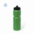 Green plastic water bottle with a black lid, labeled as 840 ml capacity.