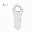Beige wheat straw bottle opener with rounded edges on a white background.