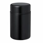 Matte black cylindrical container with a fitted lid, shown on a white background.