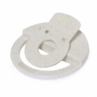 White plastic baby toilet seat adapter with a round opening and raised back support.