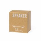 Brown box labeled SPEAKER with a simple illustration of a cartoon character.