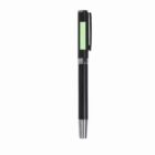 Black pen with a silver tip and a green label on the cap, shown on a white background.