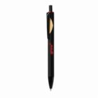 Black ballpoint pen with a yellow clip and Grow written in red on the barrel.