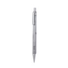 A silver mechanical pencil with a clip, isolated on a white background.