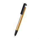 Gold and black pen with a clip, shown on a white background.