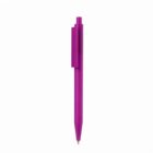 A purple retractable ballpoint pen on a white background.