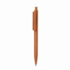 Brown retractable ballpoint pen on a white background.