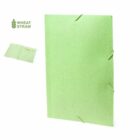Light green folder made from wheat straw, shown closed and slightly open in the corner.
