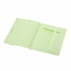 Light green file folder open with pockets and slots visible on a white background.