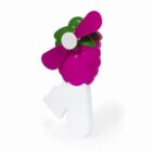 Toy handheld fan with purple blades and a white handle shaped like an ice cream cone.