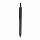 Black retractable ballpoint pen with a clip, shown on a white background.