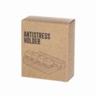 Brown box labeled Antistress Holder with a sketch of the product on the front.