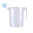 Clear plastic measuring jug with handle and spout, marked with 2.2L capacity.