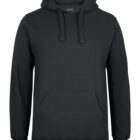 JBs Branded Hoodies: black hoodie with front pocket and drawstrings.