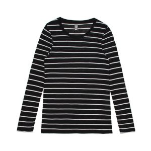 Wo's Fine Stripe L/S Tees