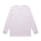 Plain long-sleeve white t-shirt laid flat on a white background.