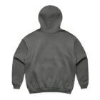 Dark gray hooded sweatshirt shown from the back on a plain white background.