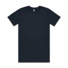 Plain black short-sleeve t-shirt laid flat on a white background.
