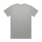 Plain light gray t-shirt displayed flat with the back side facing up.