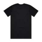 Plain black short-sleeve t-shirt shown from the back.