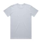 Plain light gray short-sleeve t-shirt laid flat on a white background.