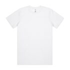 Plain white short-sleeve t-shirt laid flat on a white background.