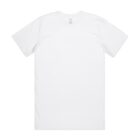 Plain white short-sleeve t-shirt shown from the back, laid flat on a white background.