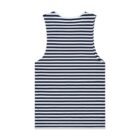 Sleeveless top with black and white horizontal stripes, shown from the back.