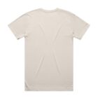 Plain beige T-shirt laid flat, shown from the back on a white background.