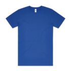 Plain royal blue short-sleeve T-shirt displayed on a white background.