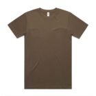 Plain olive green short-sleeve t-shirt on a white background.